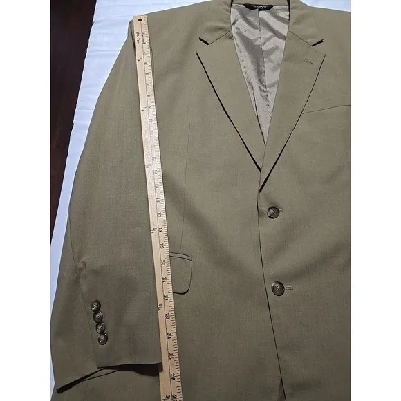 Jos A Bank Mens Sport Coat Blazer Suit Jacket Tan Wool 46L Notch
